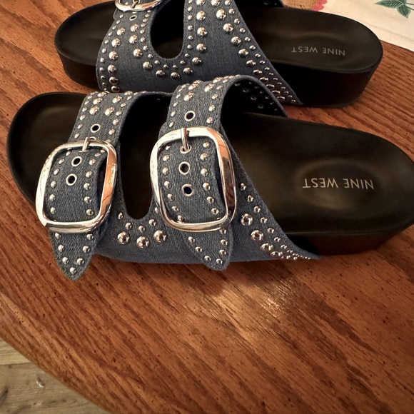 Nine West Flinne Studded Footbed Sandals - Picture 2 of 5